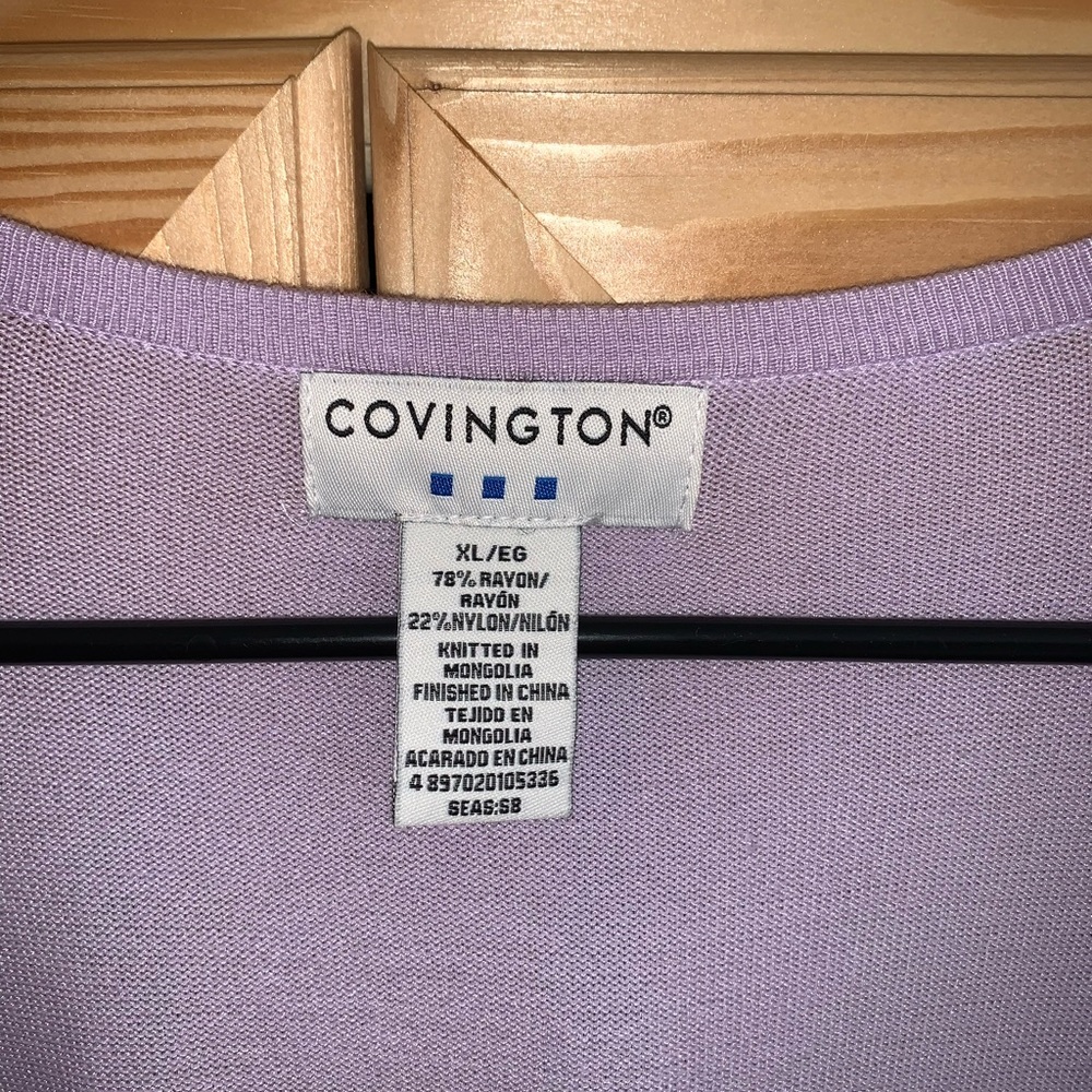 Covington Purple Double-Look Pullover Sweater Siz… - image 3